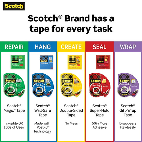 Scotch® Book Tape, Glossy Finish, 1 1/2" x 15 yds., 24 Roll (845112)