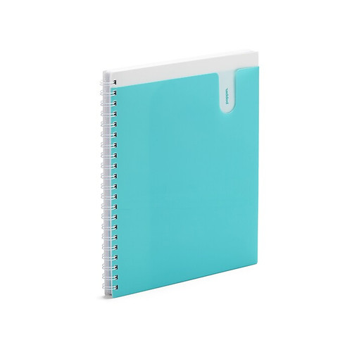 Poppin Pocket Notebook, 8.5" x 11", Ruled, 80 Sheets, Aqua, 4 Notebooks/Kit (108699)