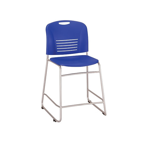 Safco VY Plastic Stacking Chair, Blue and Black (4296BU)