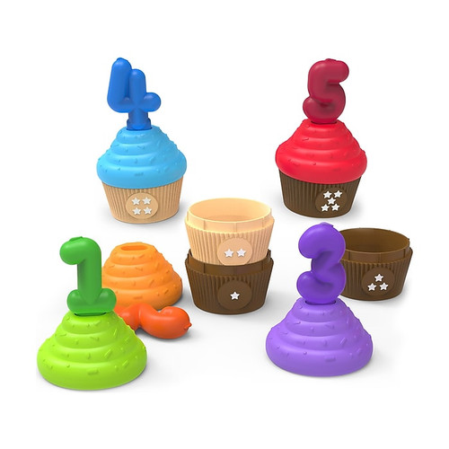 Learning Resources Snap-N-Learn Counting Cupcake Tos, 5/Set (LER6724)