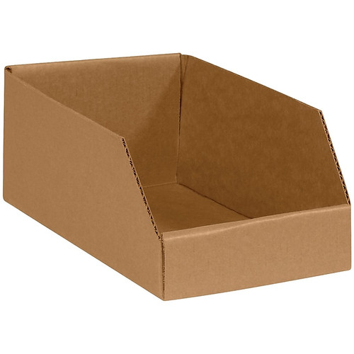 Partners Brand 6 x 9 x 4 1/2" Open Top Bin Boxes, Kraft, 25/Bundle (BINBIN69K)