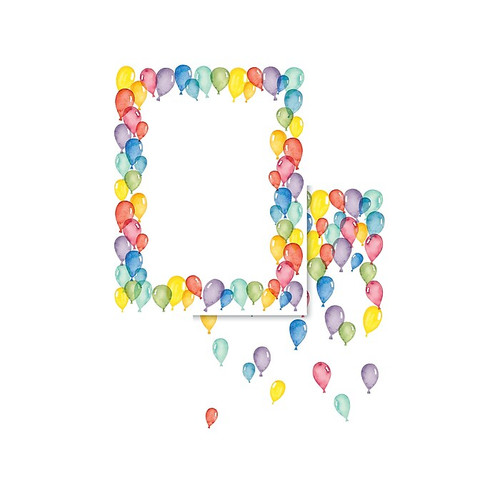 Astrobrights Astrodesigns Everyday Stationery, Watercolor Balloons, 100/Pack (91256)