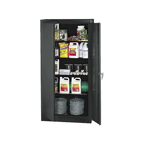 Tennsco Standard 72" Steel Storage Cabinet with 4 Shelves, Black (7218-BLK)
