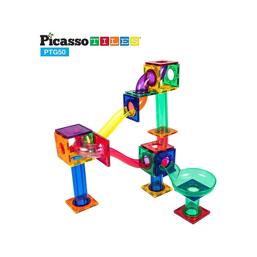 PicassoTiles Marble Run Building Blocks, 50/Pack (PTG50)