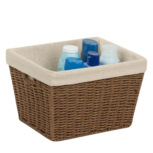 Honey Can Do Small Paper Rope Storage Tote with Liner Brown (STO-03565)