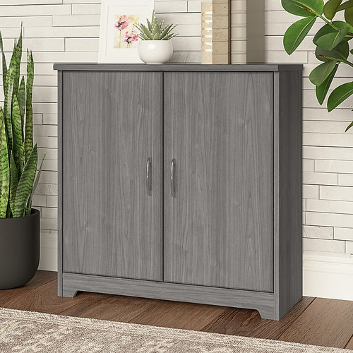 Bush Furniture Cabot 30"H Small Storage Cabinet with 2 Shelves, Modern Gray (WC31398)