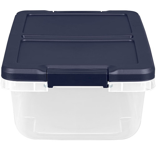 Home Logic 15 Qt. Latch Lid Storage Bins, Clear/White, 8/Pack (7101)