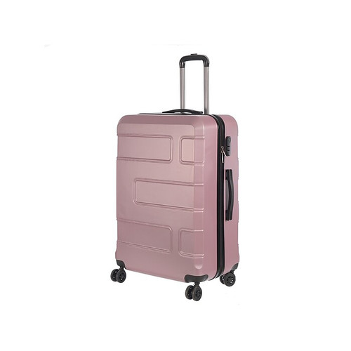 Nicci Deco Plastic 3-Piece Luggage Set, Pink (CRL010-Pnk)