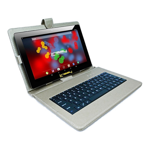 LINSAY F10 Series 10.1" Tablet, WiFi, 2GB RAM, 64GB Storage, Android 13, Black w/Silver Keyboard (F10XIPSBDS)