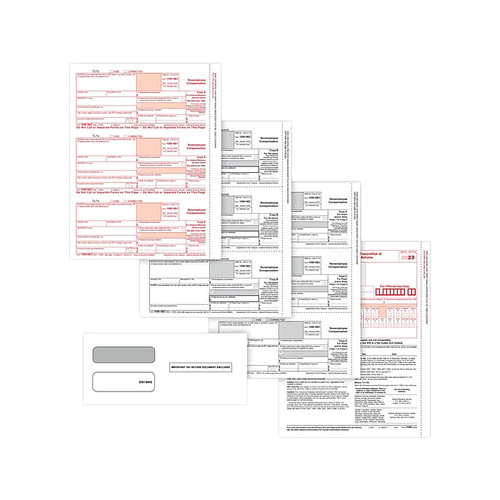 ComplyRight® 1099-NEC 3-Part Tax Form Set with Envelopes, 3-Up, Copy A, B, C, Pack of 25 (65dda0030030d3d47820bde7_ud)