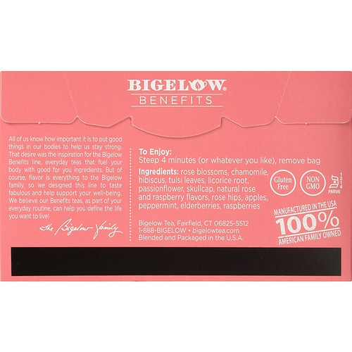 Bigelow Benefits Decaf Rose Mint Tea Bags, 18/Box (01027_1)