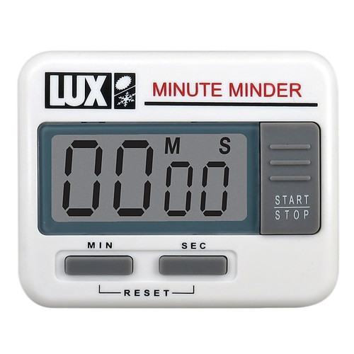 Lux 100-Minute Electronic Minute Minder Timer, White, 2 Pack (LUXCU100-2)