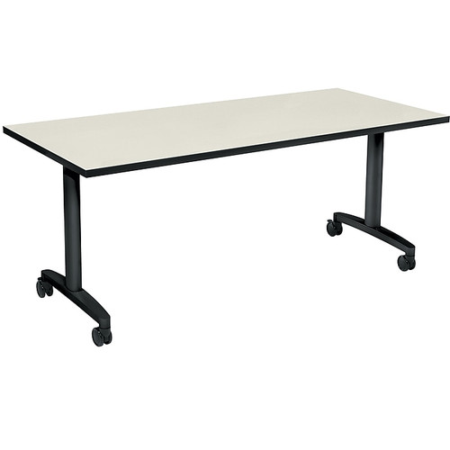 HON Huddle Table, Fixed Base, Silver Mesh Laminate, 72"W (HONHUD3072FXB9)