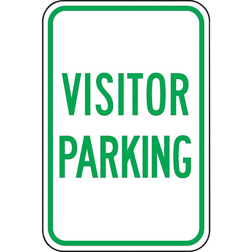 Accuform Reflective "VISITOR PARKING" Parking Sign, 18" x 12", Aluminum (FRP218RA)