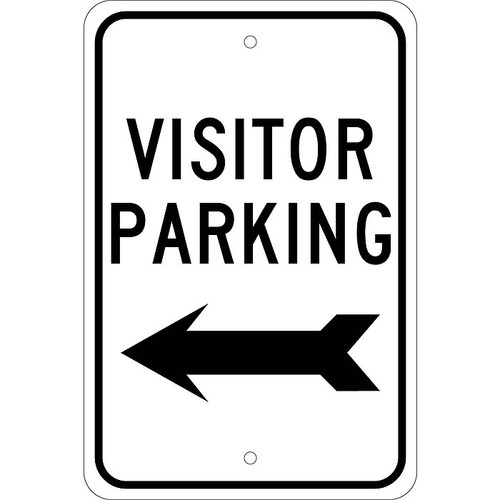 National Marker Reflective "Visitor Parking Left" Parking Sign, 18" x 12", Aluminum (TM9J)