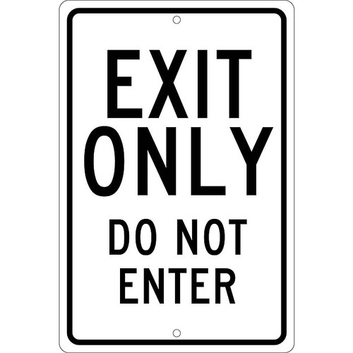National Marker Reflective "Exit Only Do Not Enter" Regulatory Traffic Sign, 18" x 12", Aluminum (TM220K)