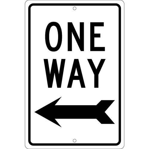 National Marker Reflective "One Way Left" Regulatory Traffic Sign, 18" x 12", Aluminum (TM22H)