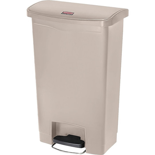 Rubbermaid® Slim Jim Resin Front Step-On Trash Can, 13 Gallons, Beige (1883458)