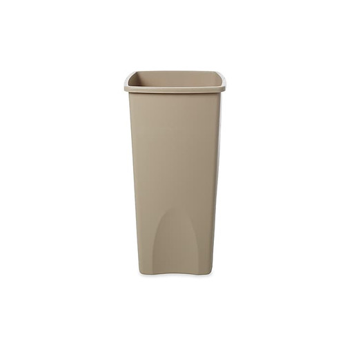 Rubbermaid Untouchable Indoor, Outdoor Trash Can w/ no Lid, Beige Resin, 23 Gal. (FG356988BEIG)