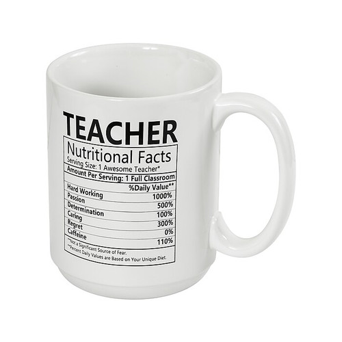 Merangue Giant Teacher's Mug, White/Black (8082-0130-00-000)