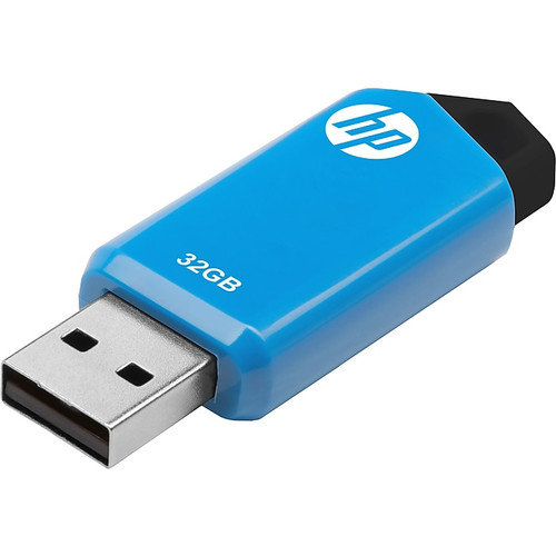 HP v150w 32GB USB 2.0 Type A Flash Drive, Black/Blue (FD32GX2HPV150W)