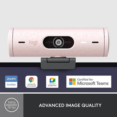 Logitech Brio 500 HD Webcam, 4 Megapixels, Rose  (960-001432)