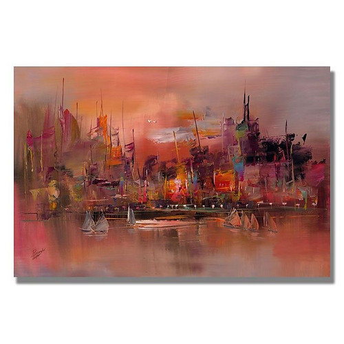 Trademark Fine Art 'City Reflections IV' 16" x 24" Canvas Art (65dda5550030d3d47820e984_ud)