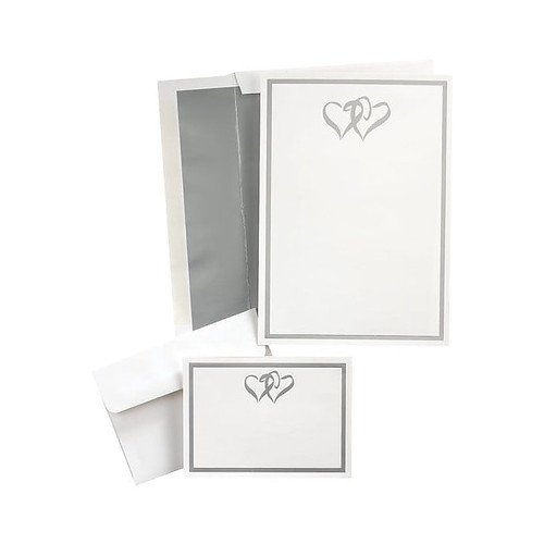 Masterpiece Studios 5.5" x 7.75" Silver Double Hearts Wedding Kit (65dda55e0030d3d47820e9ce_ud)