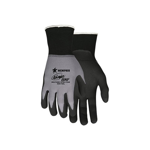 Memphis Glove Ninja Nitrile Gloves, Gray/Black, 12 Pairs/Pack (65dda6410030d3d47820f015_ud)