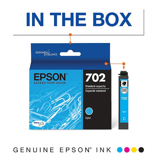 Epson T702 Cyan Standard Yield Ink Cartridge (T702220-S)