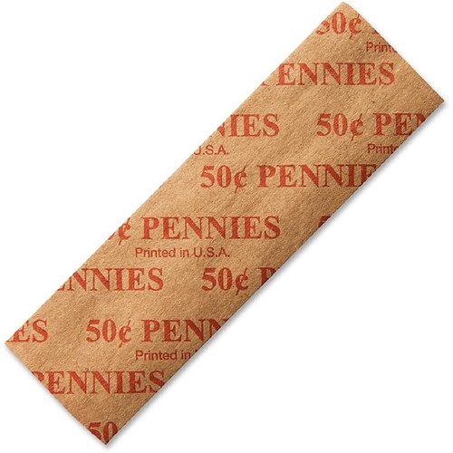 Dunbar Security Products Flat Coin Wrappers, Penny, Red, 1000/Box (50PFL)