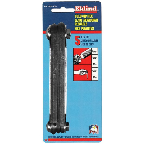 Eklind® Inch Fold-Up Hex Key Sets, #81 .05-5/32" (65dda9ad0030d3d478210fcd_ud)