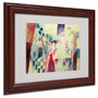Trademark Fine Art 'Two Women and a Man With Parrots' 11" x 14" Wood Frame Art (65dc8ef5d5d0399c333ade8a_ud)