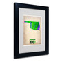 Trademark Fine Art 'Oklahoma Watercolor Map' 11" x 14" Black Frame Art (65dc8f37d5d0399c333adf3c_ud)