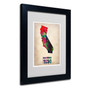 Trademark Fine Art 'California Watercolor Map' 11" x 14" Black Frame Art (65dc8fced5d0399c333ae0a8_ud)