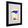 Trademark Fine Art 'North Carolina Watercolor Map' 11" x 14" Black Frame Art (65dc9077d5d0399c333ae25a_ud)