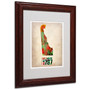 Trademark Fine Art 'Delaware Watercolor Map' 11" x 14" Wood Frame Art (65dc919bd5d0399c333ae59c_ud)