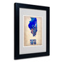 Trademark Fine Art 'Illinois Watercolor Map' 11" x 14" Black Frame Art (65dc919fd5d0399c333ae5ac_ud)