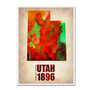 Trademark Fine Art 'Utah Watercolor Map' 35" x 47" Canvas Art (65dc91c5d5d0399c333ae622_ud)