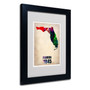 Trademark Fine Art 'Florida Watercolor Map' 11" x 14" Black Frame Art (65dc92b6d5d0399c333ae90e_ud)