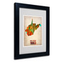 Trademark Fine Art 'West Virginia Watercolor Map' 11" x 14" Black Frame Art (65dc92b8d5d0399c333ae91a_ud)