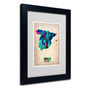 Trademark Fine Art 'Spain Watercolor Map' 11" x 14" Black Frame Art (65dc9340d5d0399c333aea6c_ud)