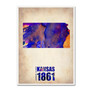 Trademark Fine Art 'Kansas Watercolor Map' 24" x 32" Canvas Art (65dc93c0d5d0399c333aec44_ud)