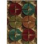 Geometric Brown/ Teal Indoor Machine-made Polypropylene Area Rug  (65dc93c4bb0d80c06fcf5e9d_ud)