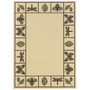 Botanical Ivory/ Brown Indoor/Outdoor Machine-made Polypropylene Area Rug  (65dc9428bb0d80c06fcf5fc1_ud)