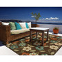 Floral Brown/ Ivory Indoor/Outdoor Machine-made Polypropylene Area Rug  (65dc943ebb0d80c06fcf601b_ud)