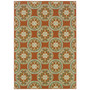 Floral Orange/ Ivory Indoor/Outdoor Machine-made Polypropylene Area Rug  (65dc9454bb0d80c06fcf604f_ud)