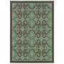 Oriental Blue/ Brown Indoor/Outdoor Machine-made Polypropylene Area Rug  (65dc94b9bb0d80c06fcf61a9_ud)