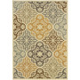 Floral Ivory/ Grey Indoor/Outdoor Machine-made Polypropylene Area Rug  (65dc94ddbb0d80c06fcf6239_ud)