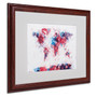 Trademark Fine Art Michael Tompsett 'Paint Splashes World Map' Matted White Frame 16x20 Inches (65dc9525d5d0399c333af0d4_ud)